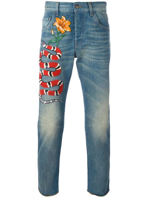 cheap gucci jeans mens|gucci snake jeans men.